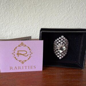 Rarities Carol Brodie Green Amethyst Prasiolite & White Zircon Ring & Earrings